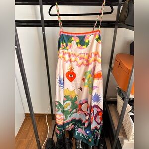 Colorful Abstract Maxi Dress with Pockets